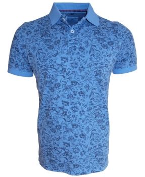 Baileys Polo Shirt in blau mit Floralprint in dunkelblau