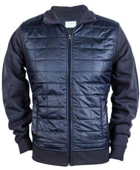 Giordano Blue Sweat Jacke in dunkelblau mit Steppeinsatz