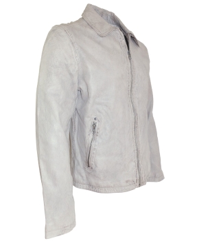 bruno banani Body Fit Lederjacke Vintage Modell Magnus in taupe
