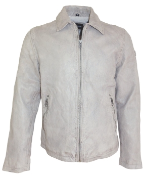 bruno banani Body Fit Lederjacke Vintage Modell Magnus in taupe