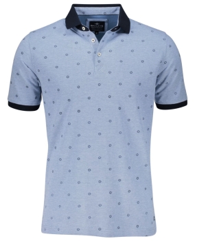 Baileys Polo Shirt blaumelange mit Minimuster in dunkelblau