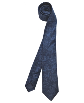eterna elegante Krawatte dunkelblau Floraldesign in blau