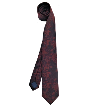 eterna elegante Krawatte schwarz Floraldesign in dunkelrot