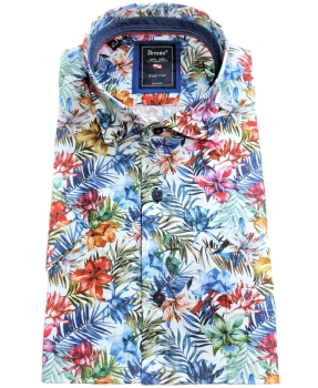 Armas Comfort Fit Kurzarmhemd weiss multicolor Floralprint