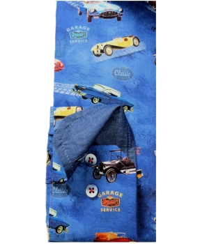 Armas Langarmhemd Comfort Fit blau multicolor Print Oldtimer Autos
