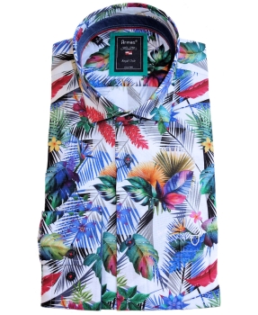 Armas Langarmhemd Comfort Fit weiss multicolor Print Floralmotive