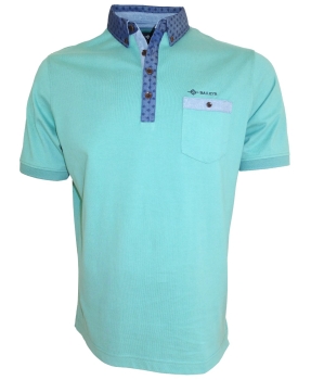 Baileys Poloshirt in grün Button Down Kragen in jeansblau gemustert