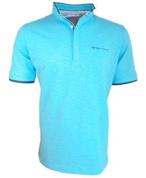 Baileys Kurzarmshirt mit Stehkragen aqua marine 5150104