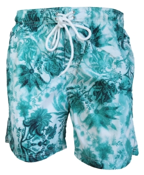 Baileys Swim Short Beach Floralprint in grün weiß