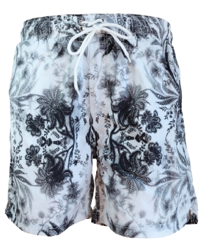 Baileys Beach Swim Short weiss schwarz Floralprint