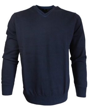Baileys leichter V-Neck Pullover in dunkelblau Feinstrick