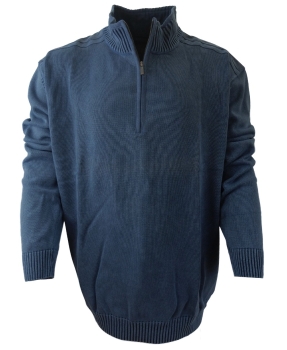 Baileys Stehkragen Pullover mit Zipper in indigoblau