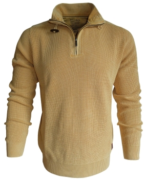 Baileys Troyer Stehkragen Pullover in safran Perlfangstrick