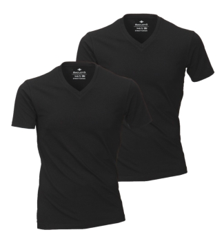 Doppelpack Baileys V-Ausschnitt Shirt Stretch in schwarz