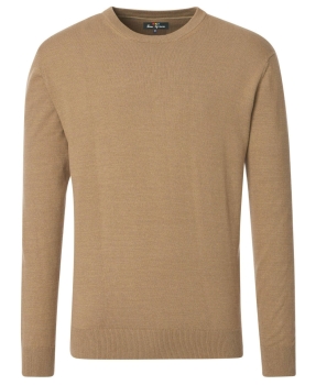 Ben Green Rundhals Pullover Classic in camel