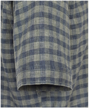 Casa Moda Casual Fit Kurzarmhemd Shorter Style Leinenedition grün blau Karo