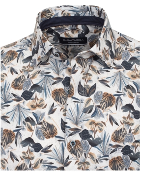 Casa Moda Premium Comfort Fit Kurzarmhemd blau multicolor Floralprint