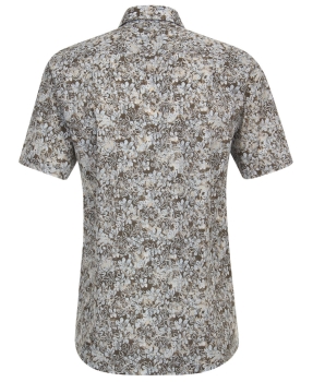 Casa Moda Premium Comfort Fit Kurzarmhemd braun blau Floralprint
