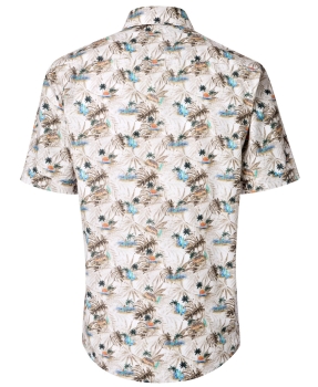 Casa Moda Kurzarmhemd beige multicolor Palmen Print Shorter Style