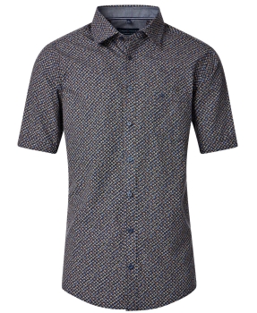 Casa Moda Comfort Fit Kurzarmhemd dunkelblau Minimalprint