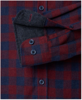 Casa Moda Langarm in weinrot blau Karo Cashmere Feeling