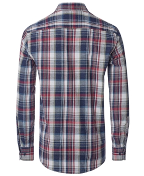 Casa Moda Langarm Flanell in blau multicolor Blockkaro Cashmere Feeling