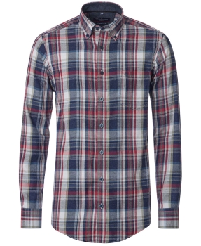 Casa Moda Langarm Flanell in blau multicolor Blockkaro Cashmere Feeling