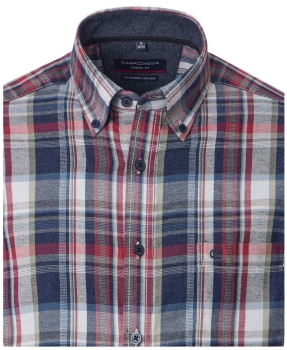 Casa Moda Langarm Flanell in blau multicolor Blockkaro Cashmere Feeling
