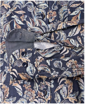Casa Moda Casual Fit Langarmhemd blau multicolor Print Floral
