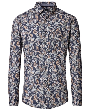 Casa Moda Casual Fit Langarmhemd blau multicolor Print Floral