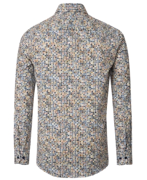 Casa Moda Casual Fit Langarmhemd beige multicolor Print Tupfen ÄL 72cm