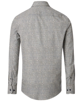 Casa Moda Casual Fit Langarmhemd beige braun blau Miniprint ÄL 72cm