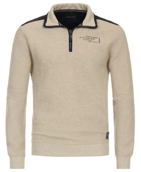 Casamoda Sweater Troyer beige melange dunkelblau Struktur