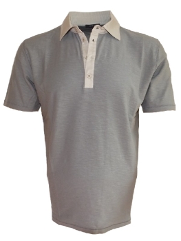 Codice Poloshirt Flammgarn grau beige