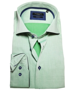 Giordano Modern Fit Langarmhemd grünmelange blau Patches