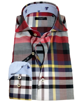 Giordano Langarmhemd Modern Fit multicolor Feinflanell Karo