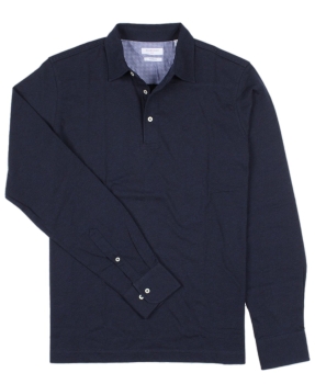 Giordano Langarmshirt Longsleeve in dunkelblaumelange