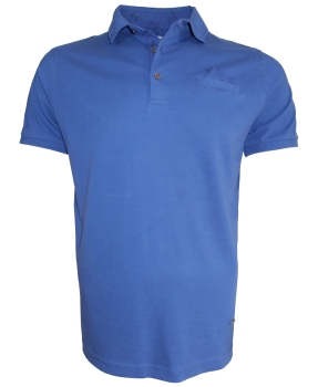 Giordano Polo Shirt mit Brusttasche und Ziertuch in blau