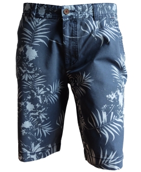 Hattric Short Tailored Denim dunkelblau Floralmuster