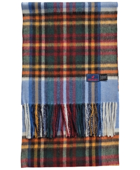 Hemley Schal Wolle Kaschmir in hellblau multicolor englisch Karo 30x196 cm