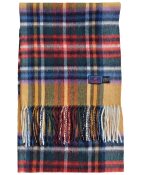 Hemley Schal Wolle Kaschmir in orange multicolor englisch Karo 30x196 cm