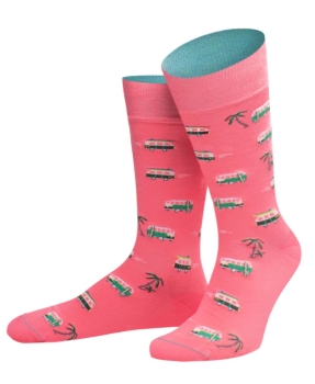 von Jungfeld 1 Paar Socken Ibiza in rosa Motiv Palmen Auto