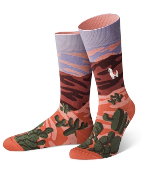 von Jungfeld 1 Paar Socken orange multicolor Stickmotiv Lauca Lama