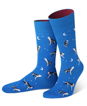 von Jungfeld 1 Paar Socken in blau Motiv Wolf
