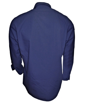 Preview: Marvelis Freizeithemd Langarm Alpin in dunkelblau mit Patches