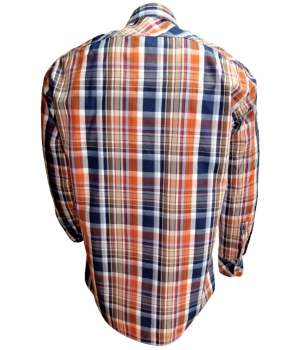 Preview: Marvelis Freizeithemd Langarm in blau terra weiss Karo