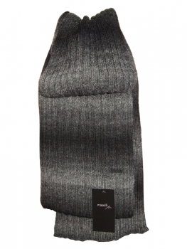 Maselli Rippstrick LONGSCHAL in schwarz grau melange