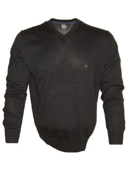 Montino edler V-Neck Pullover in schwarz