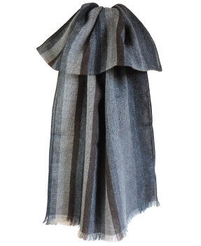 Pellens & Loick Schal Streifendesign in anthrazit grau braun 45x180 cm