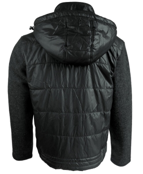 Preview: Radloff Jacke Strick-Stepp-Jacke mit abtrennbarer Kapuze anthrazit schwarz